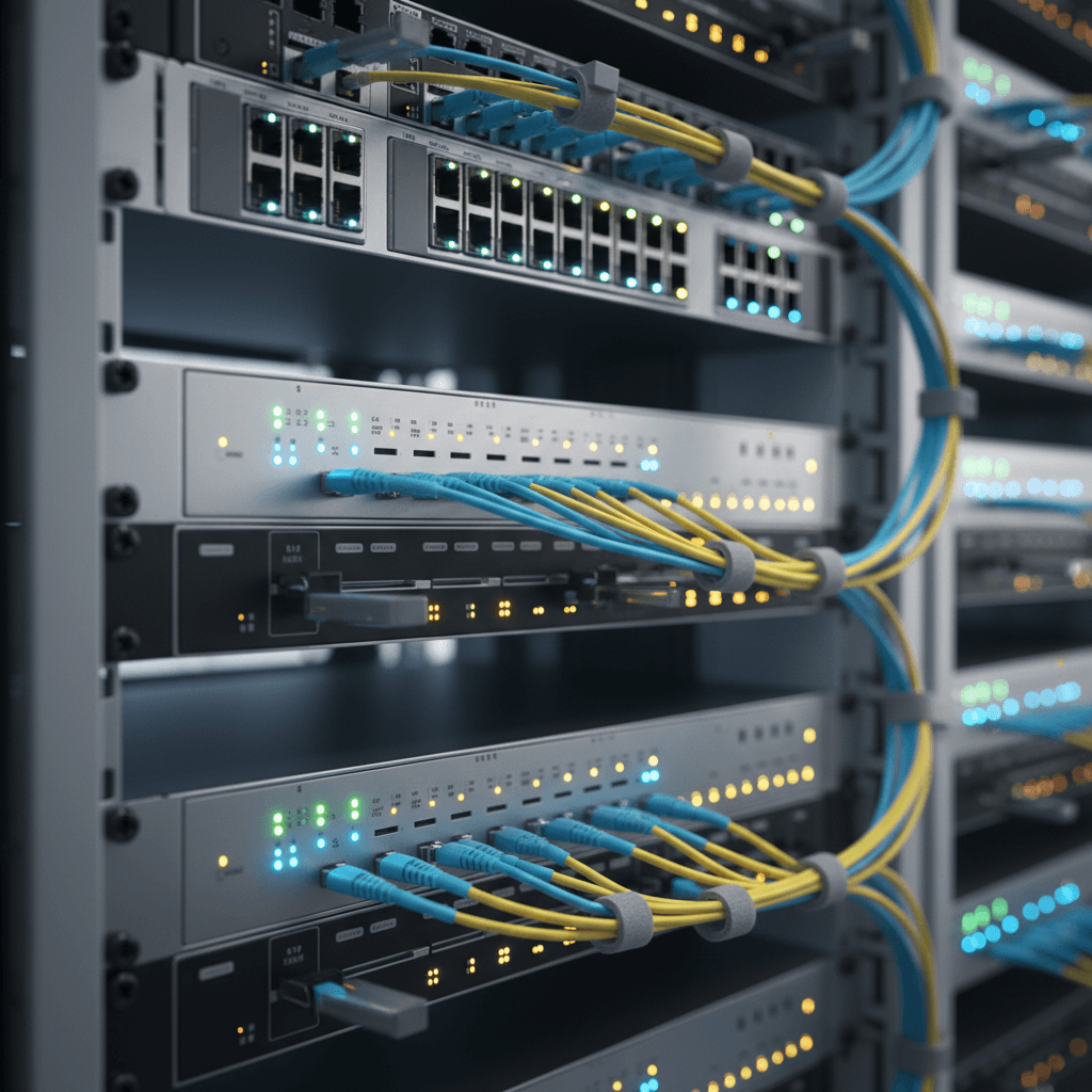 IT professional performing infrastructure assessment on server equipment