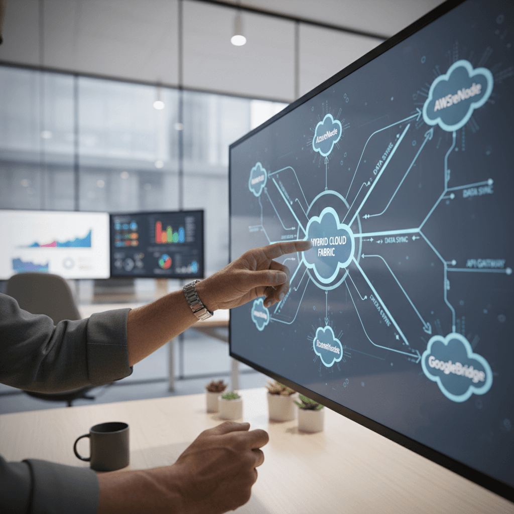 IT advisor discussing cloud optimization strategy with enterprise client